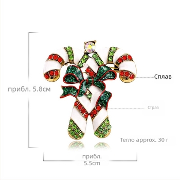 Винтидж брошка от сплав с диамантено инкрустиране, пин стил, код 87503986, есен 2024