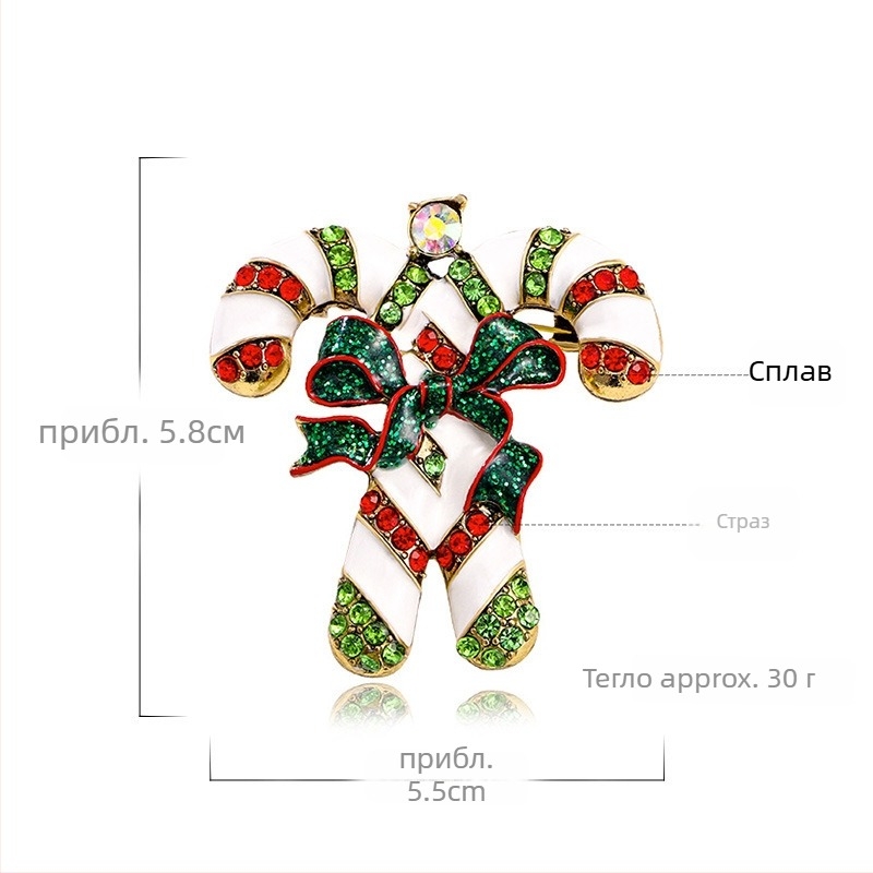 Винтидж брошка от сплав с диамантено инкрустиране, пин стил, код 87503986, есен 2024