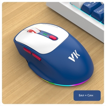 VK Гейминг мишка, 6 бутона, Безжична връзка: 2.4G + Bluetooth 5.0, Оптичен сензор, Тегло 88±5 g, Ергономично проектирана