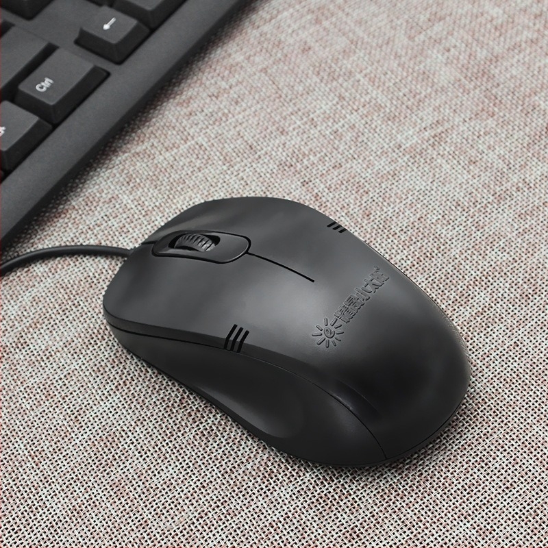 Sunrose Little Sun USB жична оптична мишка за настолен компютър и лаптоп, 1000dpi, 3 бутона, ергономична, регулируема резолюция в 5 степени, кабел 1,5 м