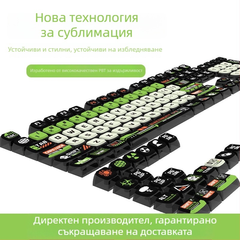 SA-профил ключкап за механична клавиатура (Модел Mrhkbt05; PBT; Прозрачен от всички страни; Сублимация)