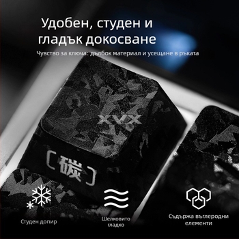 ABS клавишни капачета със сатенена карбонова текстура, странично гравирани, непрозрачни, съвместими с клавиатури 68/75/87/98/108 за Wooting Night Demon