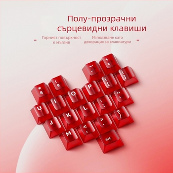 Капачета за клавиши с тема сърце, прозрачни PC, DIY персонализируеми, висококачествени (материал: 3302040; категория: Fenglingdu; тегло: друго)