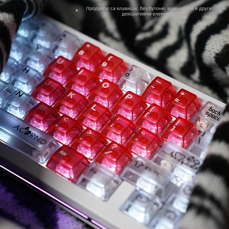 Капачета за клавиши с тема сърце, прозрачни PC, DIY персонализируеми, висококачествени (материал: 3302040; категория: Fenglingdu; тегло: друго)