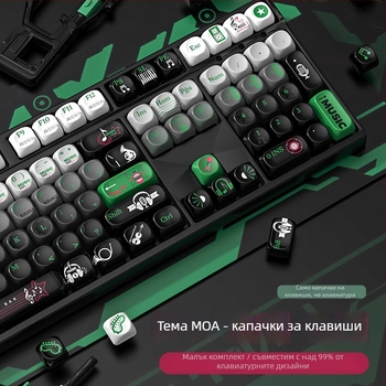 Персонализирана клавишна капачка MOA тема, PBT сублімация, износоустойчива, съвместима с универсални механични клавиатури, 1-годишна гаранция