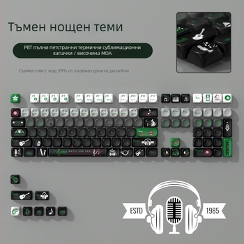 Персонализирана клавишна капачка MOA тема, PBT сублімация, износоустойчива, съвместима с универсални механични клавиатури, 1-годишна гаранция