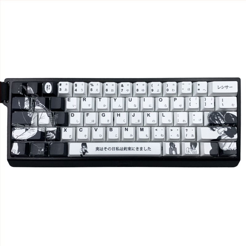 Keycap за механични клавиатури с кръстосана ос - Chainsaw Man Reze тема, модел Leuse, пластмасов материал, термичен трансфер печат, съвместим с механични клавиатури с кръстосана ос