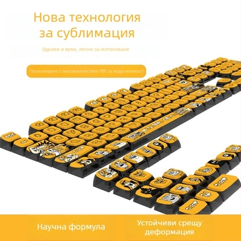 Механични клавиатурни капачета Pudding, PBT с прозрачен PC материал, прозрачен от всички страни, сублимационен печат, модел Tybt40 graffiti 20250529, 1-годишна гаранция