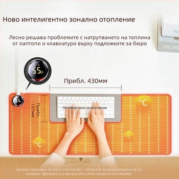 Настолна нагряваща подложка Xinke, с мрежово захранване, 220V, 80W, електрическо мембранно нагряване, PVC конструкция, интелигентен контрол на температурата