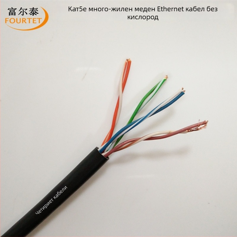 CAT5E UTP Ethernet кабел, 26 AWG, 7×0,16 мм мед без кислород, 1000 Mbps, кабел за мониторинг на асансьор, 305 м в кутия