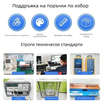 CAT8 Ethernet кабел, двойно екраниран, оплетена мрежа, 22AWG, чиста медна защита