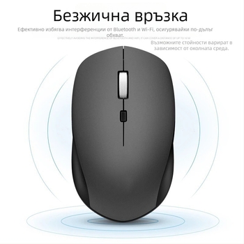 S1000 безжична мишка - 3 бутона, 1600 DPI, 2.4 GHz, Plug-and-Play, съвместима с лаптоп