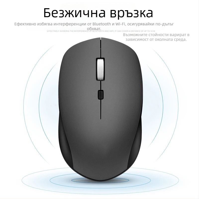 S1000 безжична мишка - 3 бутона, 1600 DPI, 2.4 GHz, Plug-and-Play, съвместима с лаптоп