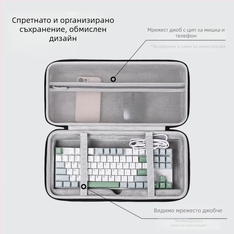 Калъф за механична клавиатура 68/87 клавиша, твърд корпус, удароустойчив