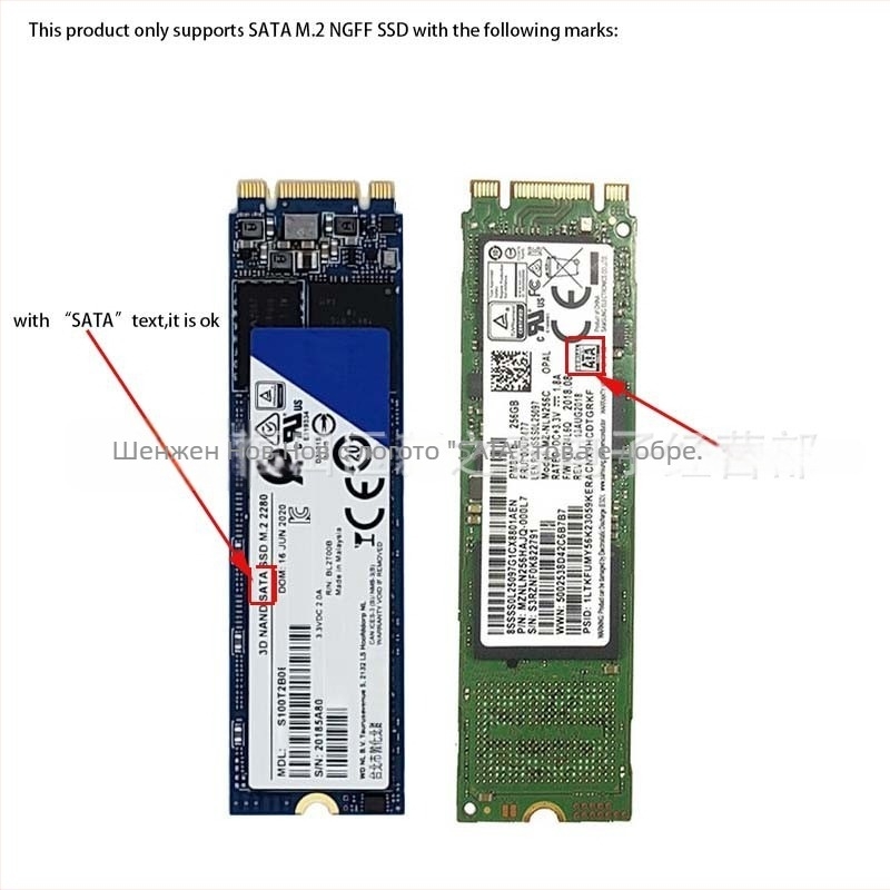 2.5-инчов SATA 3 към M.2 NGFF SSD адаптер с ключове B+M