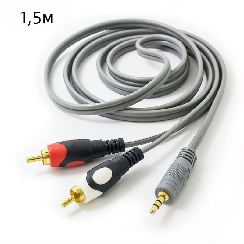 Аудио линия с конектори 3.5 мм/2RCA, меден проводник, модел 1.5 аудио линия, за телевизор