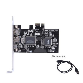 PCIe 1394 FireWire видеокарта за улавяне на видео, VIA чипсет, 1080p, Windows съвместим