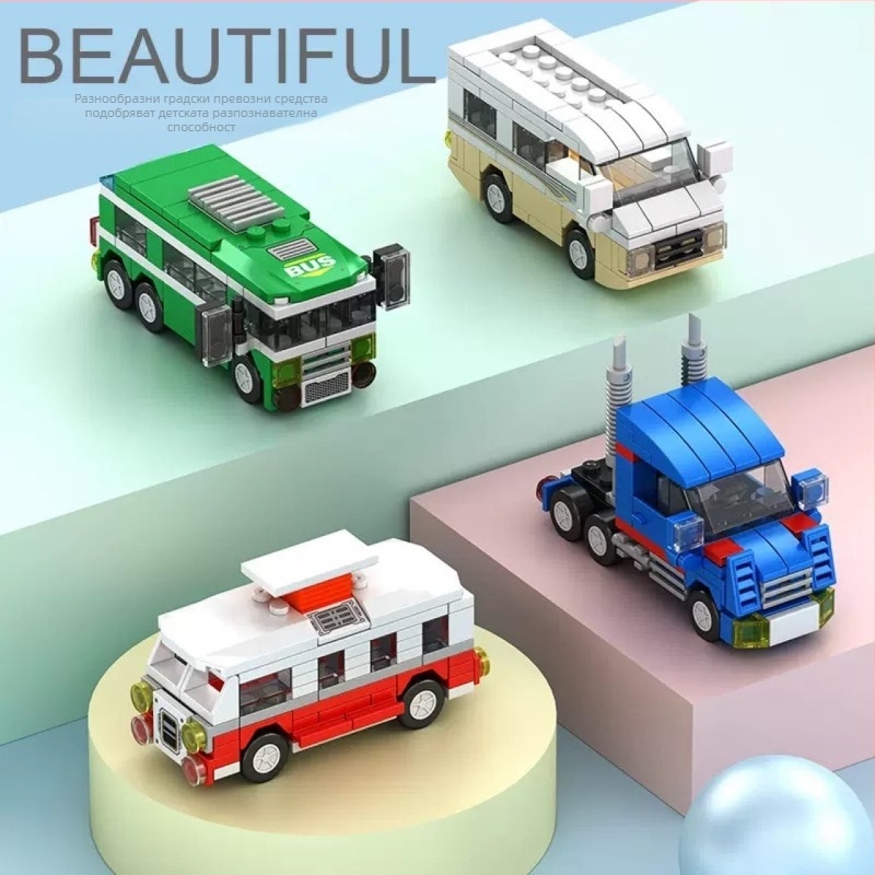 ABS пластмасов конструктор, Lego съвместим, 400–800 бр., за деца 7–14 години, подходящ за самостоятелно сглобяване.