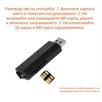 Външен четец за NM и SD карти USB 2.0 – пластмасов корпус, OEM и печат на лого, персонализиране по чертежи