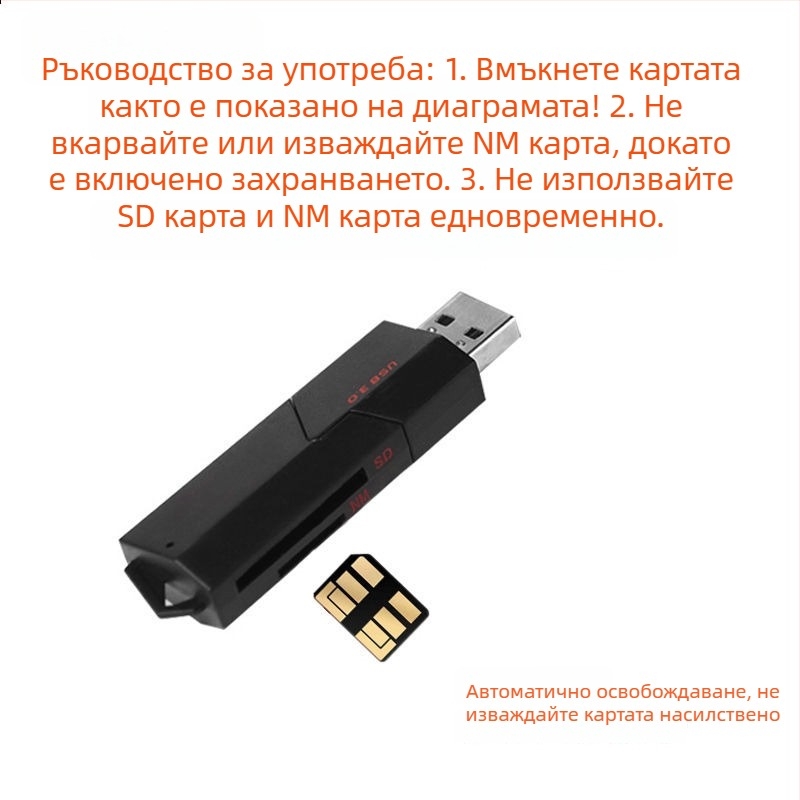 Външен четец за NM и SD карти USB 2.0 – пластмасов корпус, OEM и печат на лого, персонализиране по чертежи