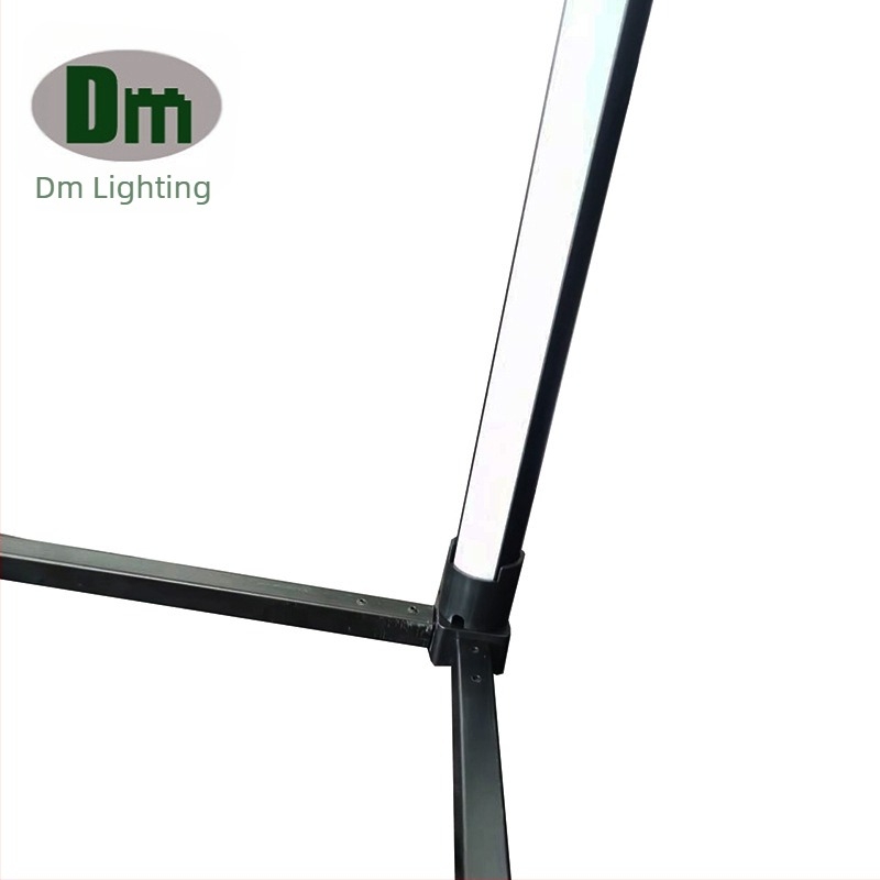 Demi DM295 LED ъглов корпус за осветление — алуминий+PC, черно окисляване, за вътрешно атмосферно подово осветление