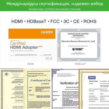 HDMI сплитер 1 вход, 2 изхода, 4K60Hz, Plug‑and‑Play, модел HS-002