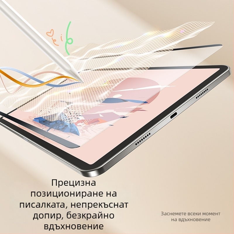 Закален стъклен протектор за iPad - предна мембрана, матирана повърхност, антиотпечатъци, пълен екран