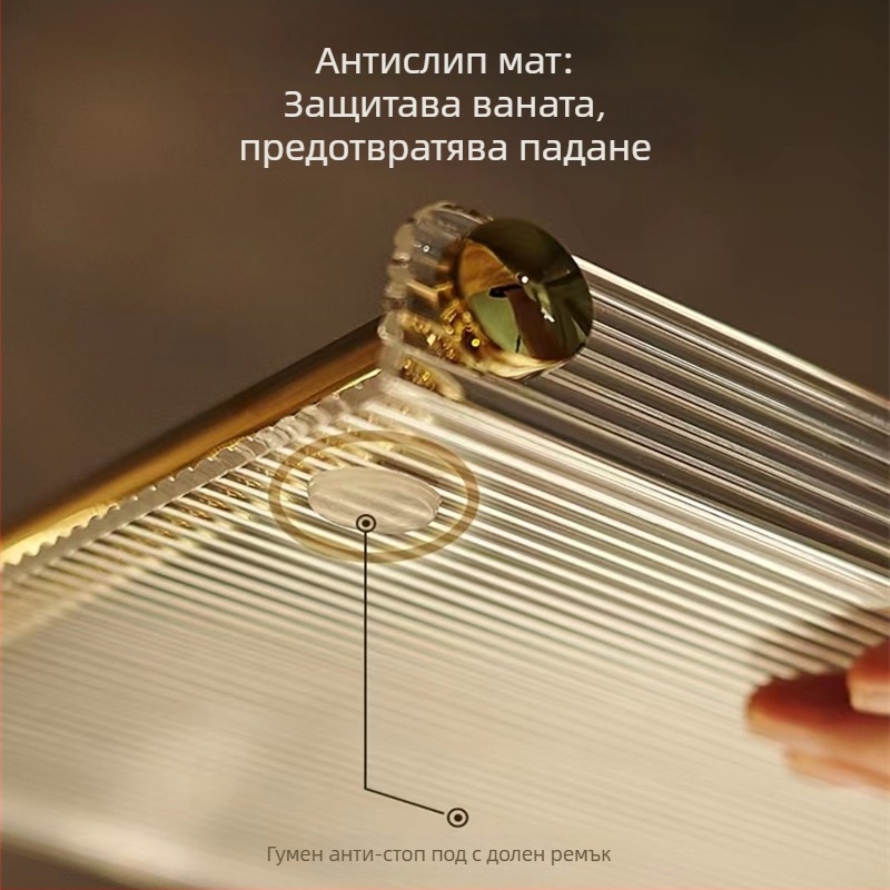 Пластмасов рафт за баня, модел 03, 1-етажен, гофрирана повърхност, IIWooKaa