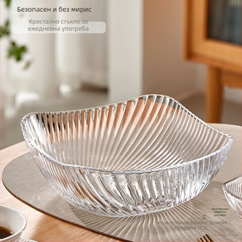 Стъклена чиния за плодове за хол, дисплей за лакомства, креативна купа за плодове, първокласно качество
