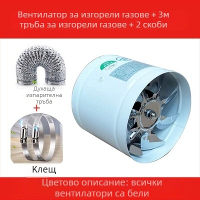 Вентилатор за баня с нисък шум, модел SF1.0-2r, 220V, 50Hz, метален корпус, тип тръбно налягане