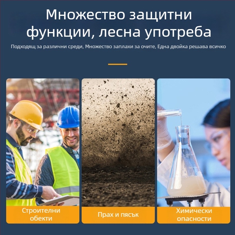 Очила за заваряване Yh172, PC+стъкло, двойно предназначение, защита при удар, GB стандарт