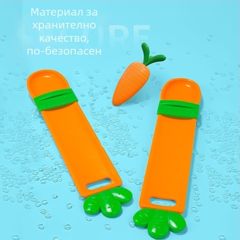 Морковоподобна лъжичка за лакомства за котки, едноръчна дюза за хранене, пластмасова, марка Pida Meow