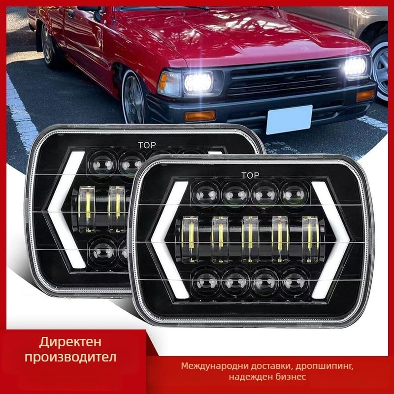 LED фар за Jeep Wrangler, Arrow-стил, алуминиев корпус, 6500 lm, 12 V, 55 W, IP68