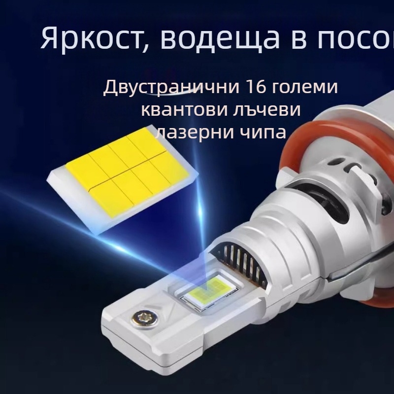 LED H7 предна светлина – високо мощна интегрирана 1:1 замяна с вентилатор, 50W/пара, 12V, IP67, ≈30 000 ч.