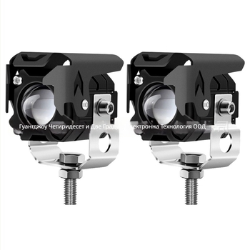 М1 мотоциклетен прожектор с LED, корпус от авиационен алуминий, правоъгълна леща, рефлекторна чашка