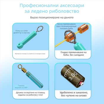 Комплект за ледено риболовно обвързване: нейлонов шнур, дължина 25 м, подходящ за различни ледени места за риболов