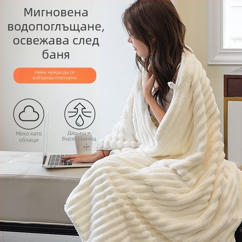 Хотелска хавлия за баня, дълговълнест памук, проста тъкан, 40 г, попивателна и мека