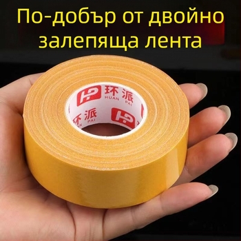 Платнена основа двустранна лента, прозрачна, мрежа за откъсване, без следи.