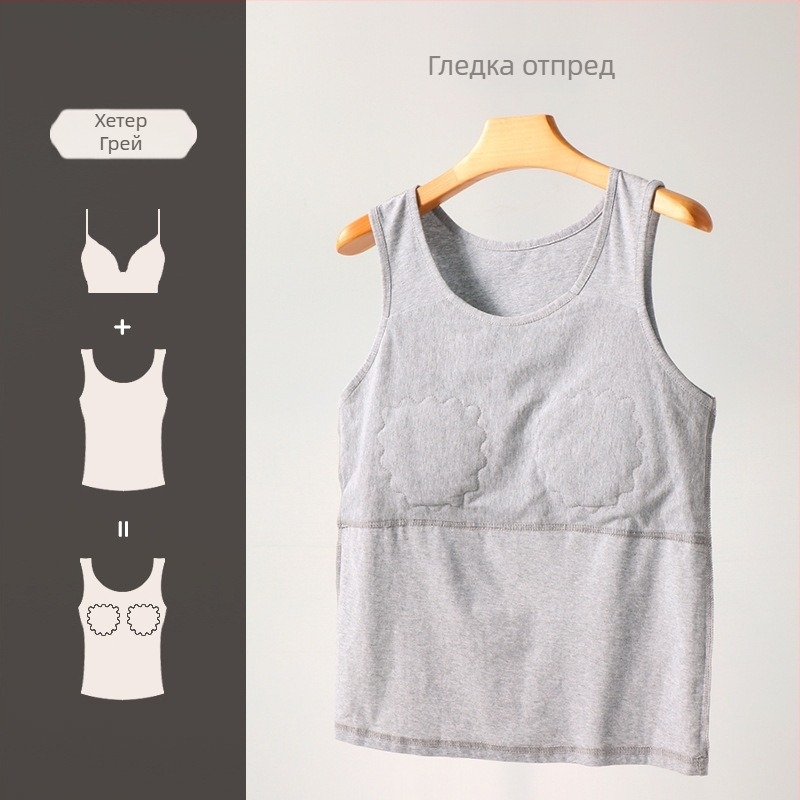 Памучна кръстосана жилетка с подложка за гърди, бродирана, кръгло деколте