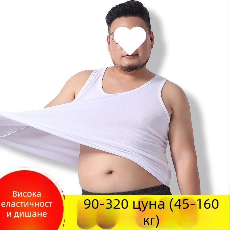 Мъжки модал жилет - свободна кройка, райета, ежедневен стил, лято