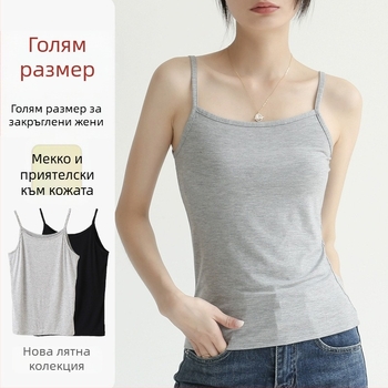 Потник с презрамки, безшевна едночастова кройка, кръгла яка, лято (80–90% модал, 181–200 г/м²)