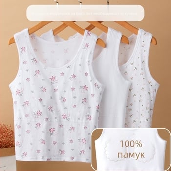 Безръкав топ с тънки презрамки, 100% памук, кръгло деколте, лято 2025