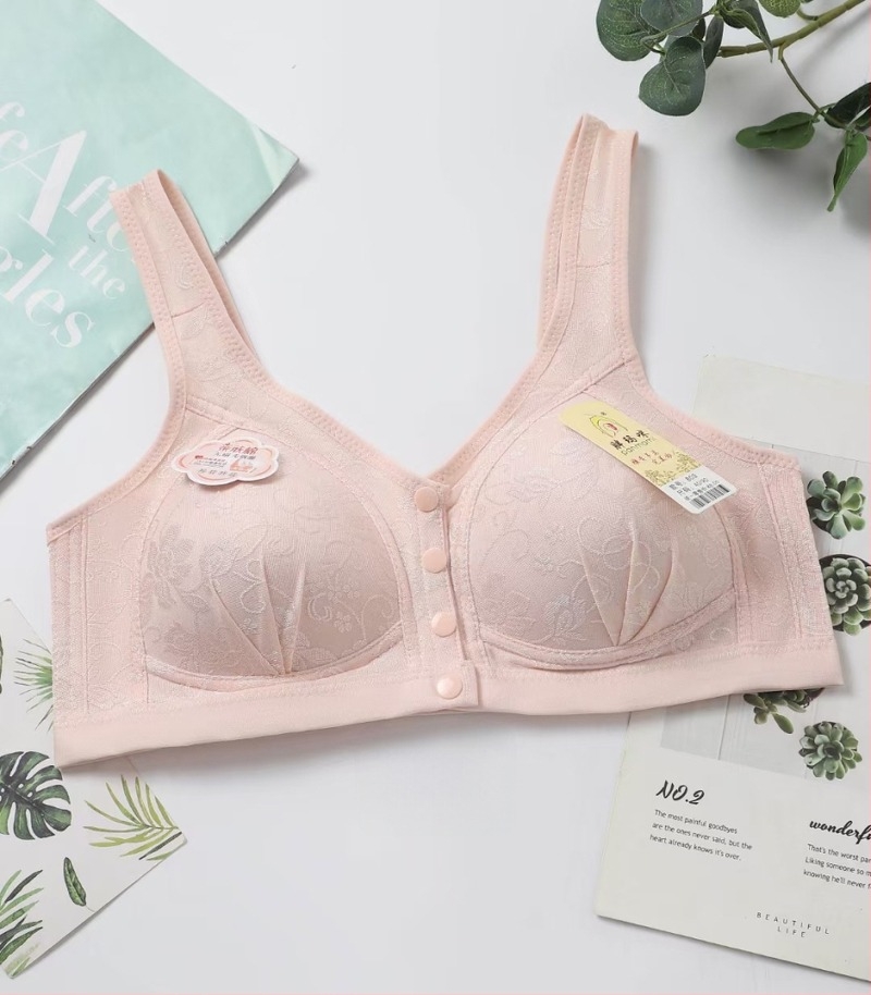 Дамски сутиен с предно закопчаване, дантелен, пълна чашка, тънък формован чашка, без метални пръстени, памучна подплата, фиксирани двойни презрамки, за възраст 40–60