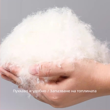 Мъжка памучна жилетка за зима, V-образно деколте, дебела подплата, полиестерна тъкан, шарка с точки