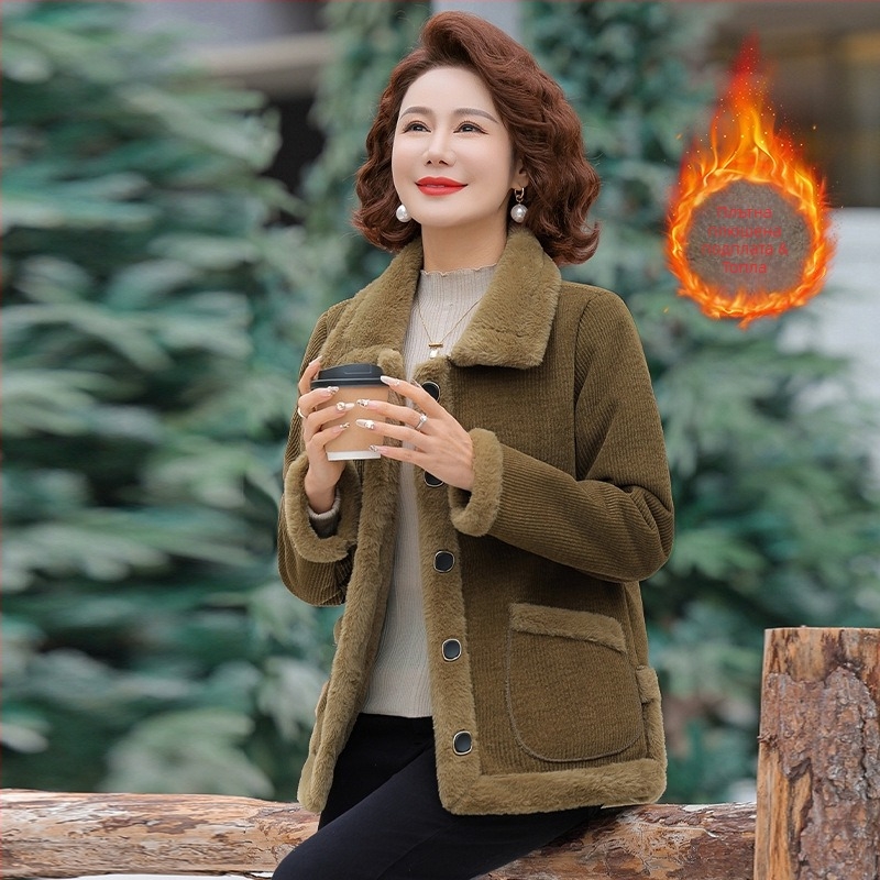 Дамско зимно яке за средна възраст – елегантен повседневен стил, патчворк детайли, основна материя 95%+ и вторичен компонент до 30%, дължина 50–65 cm