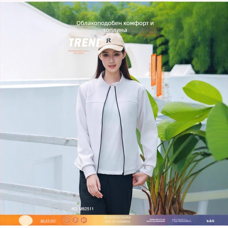 Kasile джакет със цип, тънък силует, есенно-зимна топлина, външна част найлон 70–80%, подплата полиестер-еластан 95%+, пълнеж 100% овча вълна