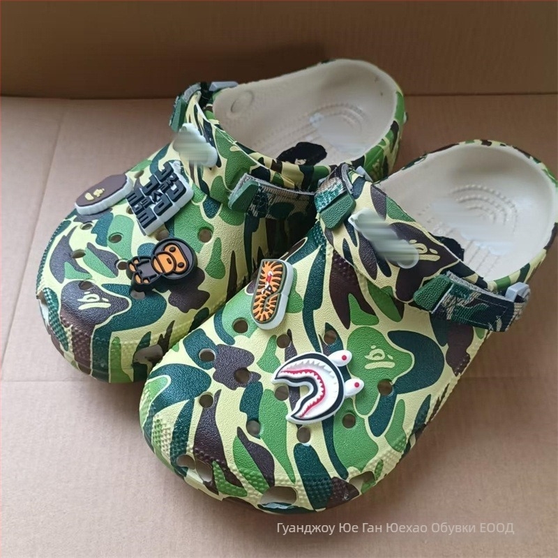 Cros Beppo детски сандали с принт камуфлаж и дупков дизайн, EVA горна част, за деца 4–16 г, ежедневен летен стил