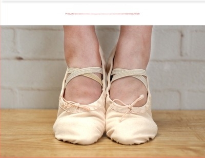 Детски танцови обувки за момичета, балет, платнена горна част, кожена подметка