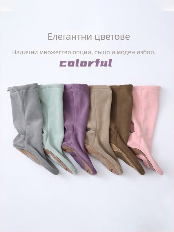 Танцови обувки за загряване с флисово подплъване, противохлъзгаща подметка, балетна тренировка за възрастни жени, мека подметка