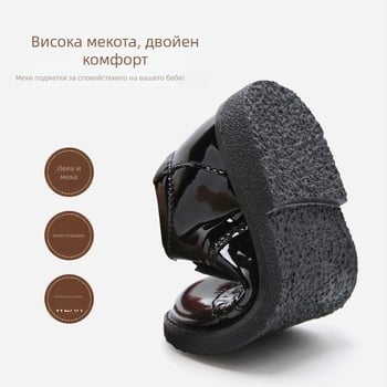 Детски броки обувки за момчета, микрофибър горна част, Velcro закопчаване, PU стелка, английски стил